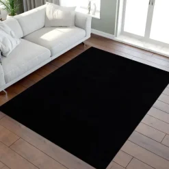 Muratap Uni Effen Laagpolig Vloerkleed Modern Zwart - 240x340 CM