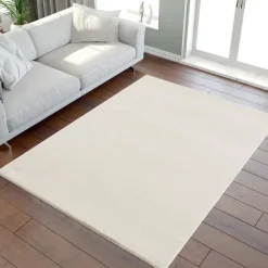 Vloerkleden|Laagpolige Vloerkleden-Muratap Uni Effen Laagpolig Vloerkleed Modern Creme - 200x290 CM