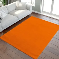 Laagpolige Vloerkleden-Muratap Uni Effen Laagpolig Vloerkleed Modern Oranje - 200x290 CM