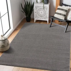 Laagpolige Vloerkleden-Muratap Uni Effen Laagpolig Vloerkleed Modern Grijs - 200x290 CM