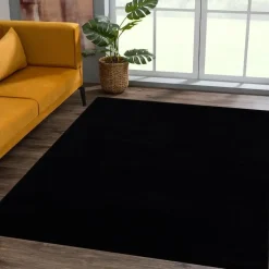 Muratap Uni Effen Laagpolig Vloerkleed Modern Zwart - 200x290 CM