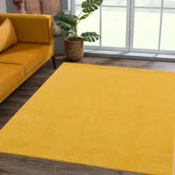 Vloerkleden|Laagpolige Vloerkleden-Muratap Uni Effen Laagpolig Vloerkleed Modern Geel - 140x200 CM