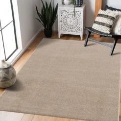 Laagpolige Vloerkleden-Muratap Uni Effen Laagpolig Vloerkleed Modern Beige - 200x290 CM
