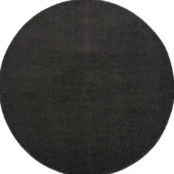 Muratap Uni Rond Effen Laagpolig Vloerkleed Modern Donker Grijs - 150 CM ROND