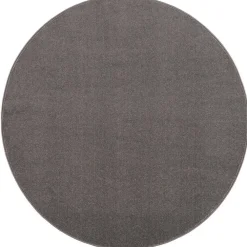 Muratap Uni Rond Effen Laagpolig Vloerkleed Modern Grijs - 300 CM ROND