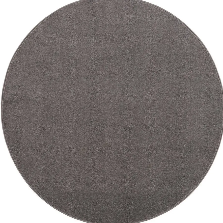 Muratap Uni Rond Effen Laagpolig Vloerkleed Modern Grijs - 300 CM ROND