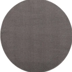 Muratap Uni Rond Effen Laagpolig Vloerkleed Modern Grijs - 300 CM ROND