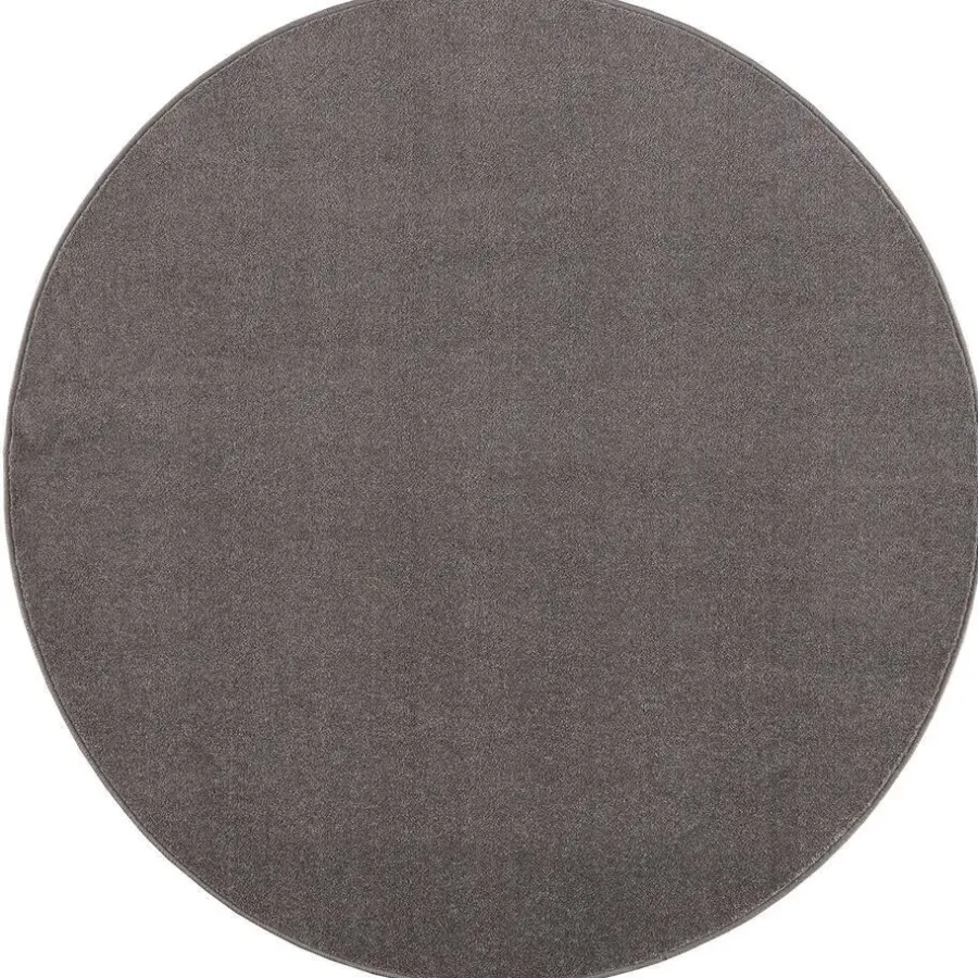 Muratap Uni Rond Effen Laagpolig Vloerkleed Modern Grijs - 300 CM ROND