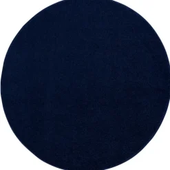 Muratap Uni Rond Effen Laagpolig Vloerkleed Modern Donker Blauw Navy - 120 CM ROND