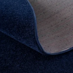 Muratap Uni Rond Effen Laagpolig Vloerkleed Modern Donker Blauw Navy - 120 CM ROND