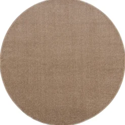 Muratap Uni Rond Effen Laagpolig Vloerkleed Modern Beige - 150 CM ROND