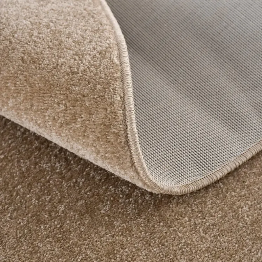 Muratap Uni Rond Effen Laagpolig Vloerkleed Modern Beige - 150 CM ROND