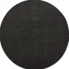 Laagpolige Vloerkleden|Ronde Vloerkleden-Muratap Uni Rond Effen Laagpolig Vloerkleed Modern Donker Grijs - 240 CM ROND