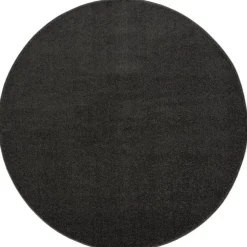 Laagpolige Vloerkleden|Ronde Vloerkleden-Muratap Uni Rond Effen Laagpolig Vloerkleed Modern Donker Grijs - 240 CM ROND