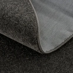 Laagpolige Vloerkleden|Ronde Vloerkleden-Muratap Uni Rond Effen Laagpolig Vloerkleed Modern Donker Grijs - 240 CM ROND