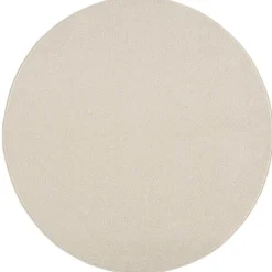 Muratap Uni Rond Effen Laagpolig Vloerkleed Modern Creme - 120 CM ROND