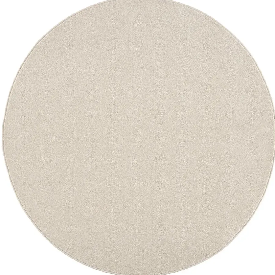 Muratap Uni Rond Effen Laagpolig Vloerkleed Modern Creme - 120 CM ROND