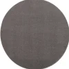 Ronde Vloerkleden-Muratap Uni Rond Effen Laagpolig Vloerkleed Modern Grijs - 120 CM ROND
