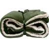 Plaids-Unique Living - Lars Coral Fleece/suede Plaid 150x200cm Winter Green