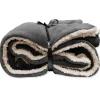 Plaids-Unique Living - Lars coral fleece/suede plaid 150x200cm dark grey