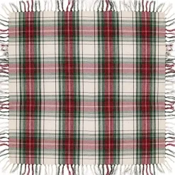 Unique Living - Tafelkleed Xmas Tartan - 90x90cm - White
