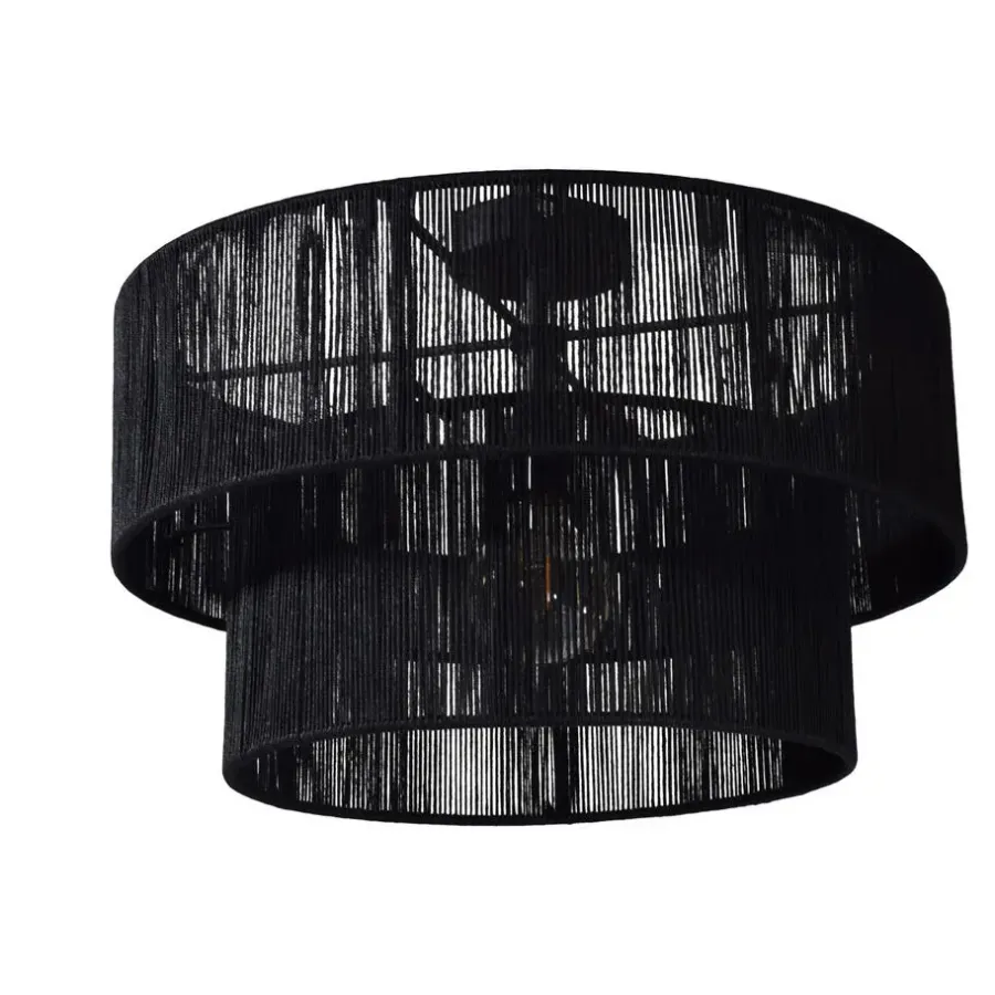 Urban Interiors - Plafondlamp - Diro zwart Jute - Ø45