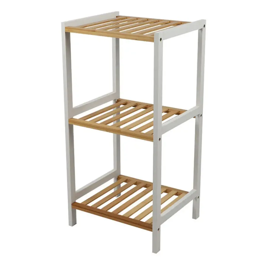 Urban Living Douche/badkamer opberg rekje - bamboe - 3 lagen