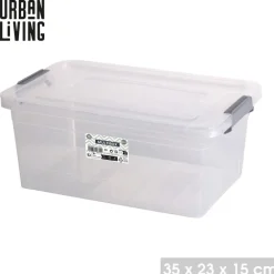 Opbergboxen-Urban Living Opberg box - 8,5L - 35 x 23 x 15cm - deksel en clips