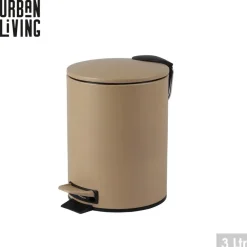 Prullenbakken-Urban Living Pedaalemmer Toulon - beige - 3L - metaal