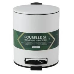 Prullenbakken-Urban Living Pedaalemmer Toulon - ivoor wit - 5L - metaal