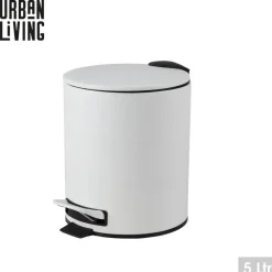 Prullenbakken-Urban Living Pedaalemmer Toulon - ivoor wit - 5L - metaal
