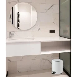 Prullenbakken-Urban Living Pedaalemmer Toulon - ivoor wit - 5L - metaal