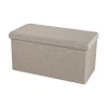 Urban Living poef/hocker/opbergbox - grijs - mdf - 76 x 38 x 38 cm