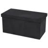 Poefen-Urban Living poef/hocker/opbergbox - zwart - mdf - 76 x 38 x 38 cm