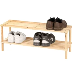 Kledingopbergers-Urban Living Schoenenrek - hout - 2-laags - 74 x 26 x 20 cm