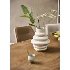 Leen Bakker Vaas Arnica - off-white - keramiek - 30xØ25 cm