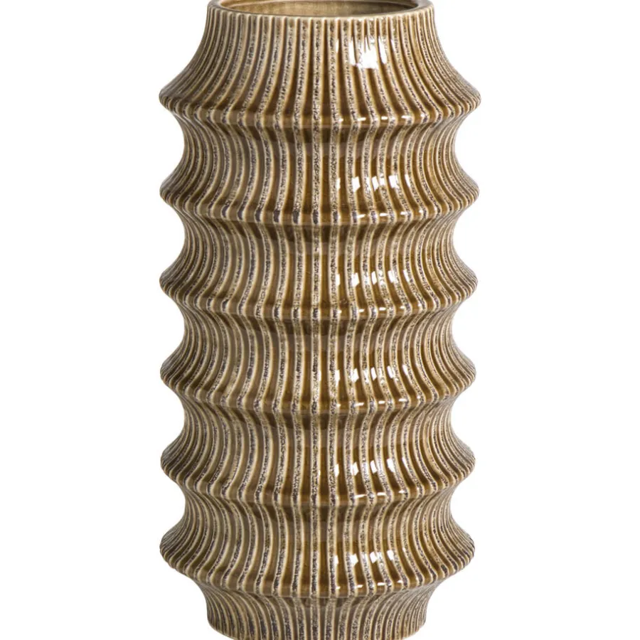 Vazen-Leen Bakker Vaas Bolia - bruin - keramiek - 34xØ17 cm