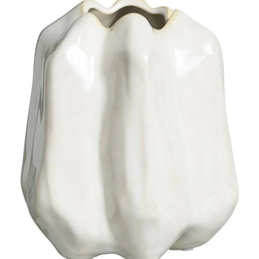 Vazen-Leen Bakker Vaas Fleurie - off-white - stoneware - 16,5x14,5x16,2 cm