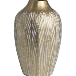 Leen Bakker Vaas Flora goudkleur metaal - 46,5xØ28,5 cm