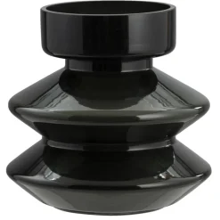 Leen Bakker Vaas Niro - zwart - glas - 21xØ21 cm