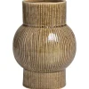 Leen Bakker Vaas Olivia - bruin - keramiek - 18,5x Ø14 cm