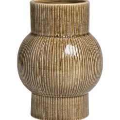 Leen Bakker Vaas Olivia - bruin - keramiek - 18,5x Ø14 cm