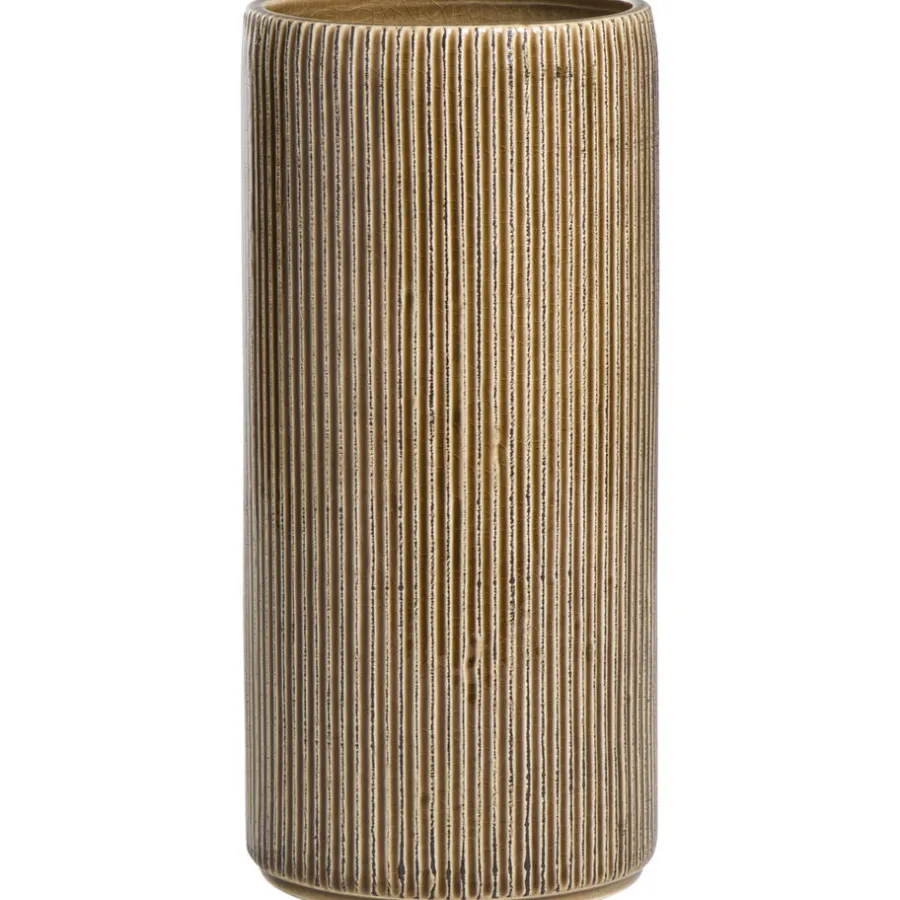Leen Bakker Vaas Olivia- bruin - keramiek - 26x Ø12 cm