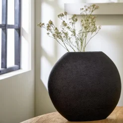 Light & Living Vaas Rayskin - Zwart - 49.5x20x45cm