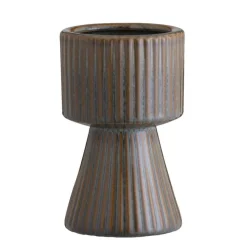 Vazen-Leen Bakker Vaas Ribe - bruin - keramiek - 19,5xØ12 cm