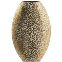 Leen Bakker Vaas Riv - goudkleur - metaal - ovaal - 48,5x32x9,5 cm
