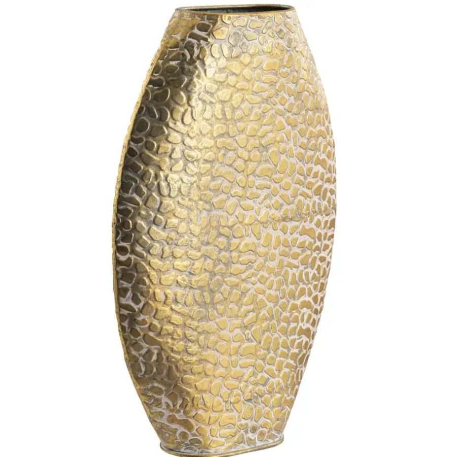 Leen Bakker Vaas Riv - goudkleur - metaal - ovaal - 48,5x32x9,5 cm