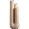 Leen Bakker Vaas Tube - zandkleur - keramiek - 34xø12 cm