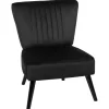 Beliani VAASA - Fauteuil - Zwart - Fluweel