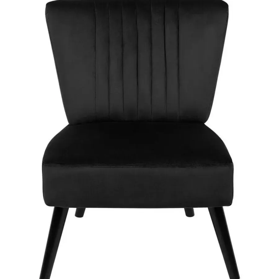 Beliani VAASA - Fauteuil - Zwart - Fluweel